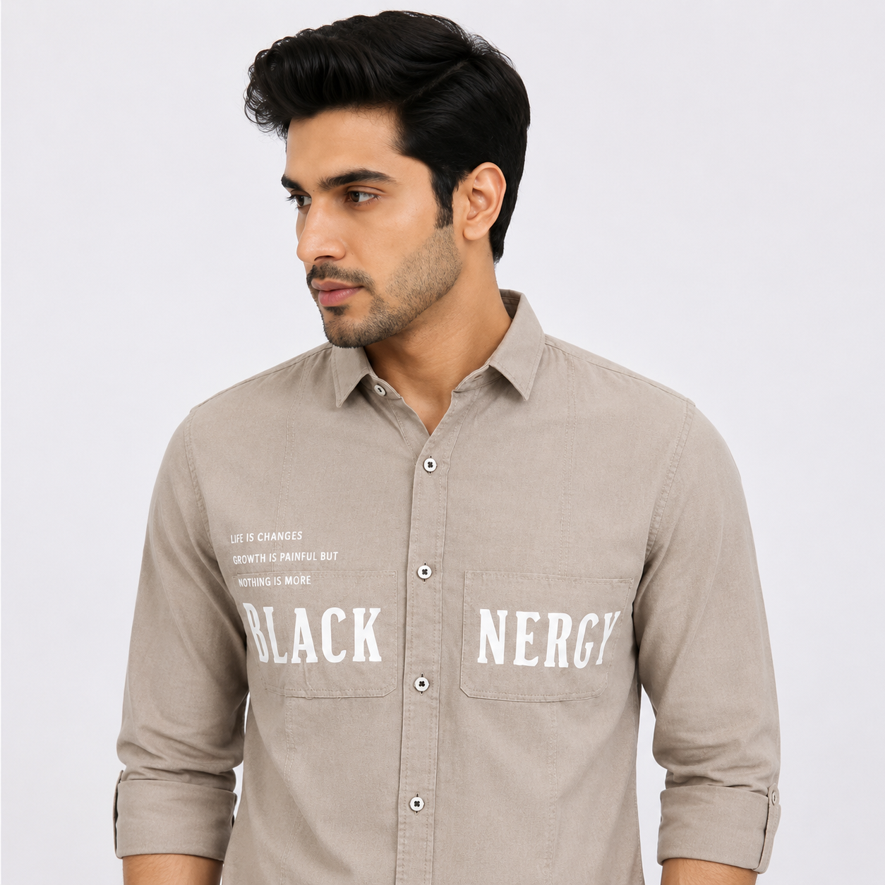 OB-690 CLASSIC LOOK GREY IMPOTED SHIRT