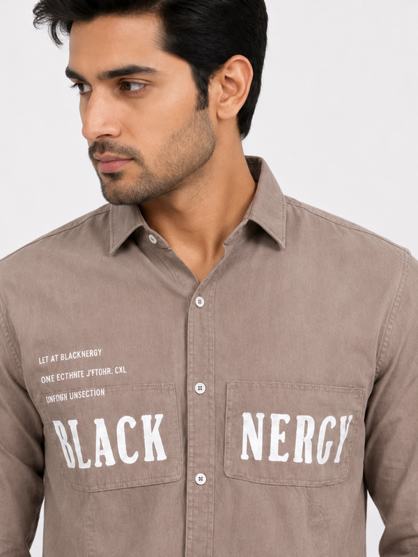 OB-690 CLASSIC LOOK BROWN IMPOTED SHIRT