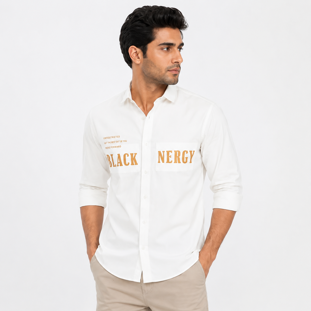 OB-690 CLASSIC LOOK WHITE IMPOTED SHIRT