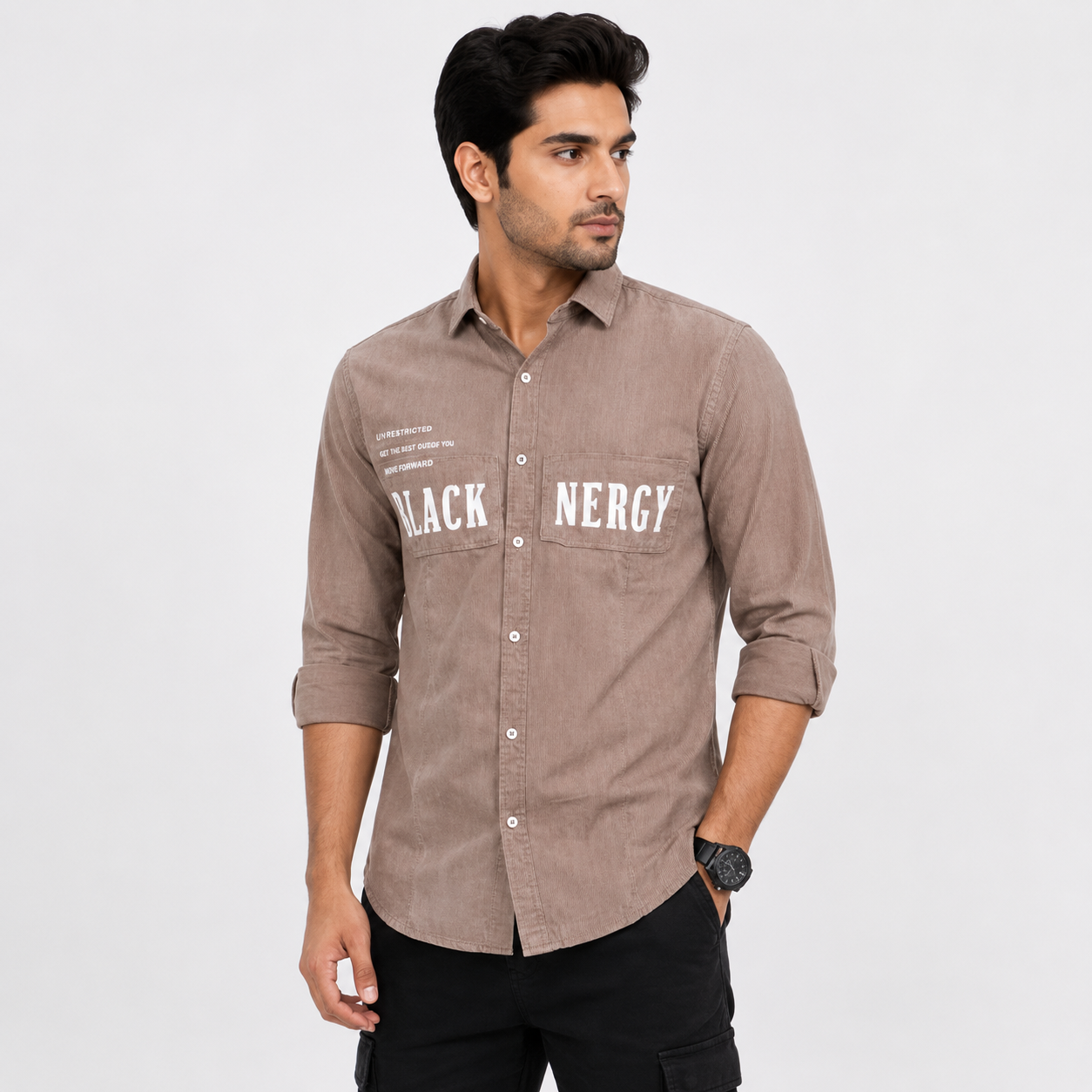 OB-690 CLASSIC LOOK BROWN IMPOTED SHIRT
