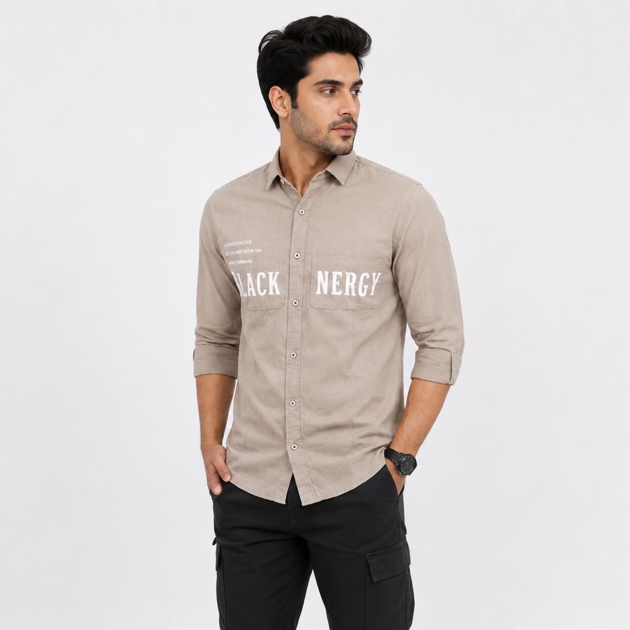 OB-690 CLASSIC LOOK GREY IMPOTED SHIRT